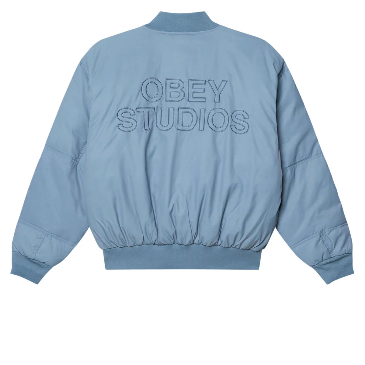 Obey Star Flight Bomber Jacket - Blue Grey - Image 2