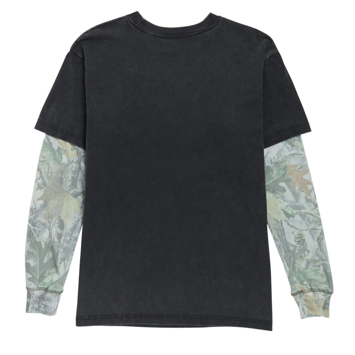 Obey Stretched 2fer Thermal Long Sleeve T-Shirt - Dusty Limo Black/Vintage Wood Camo - Image 2