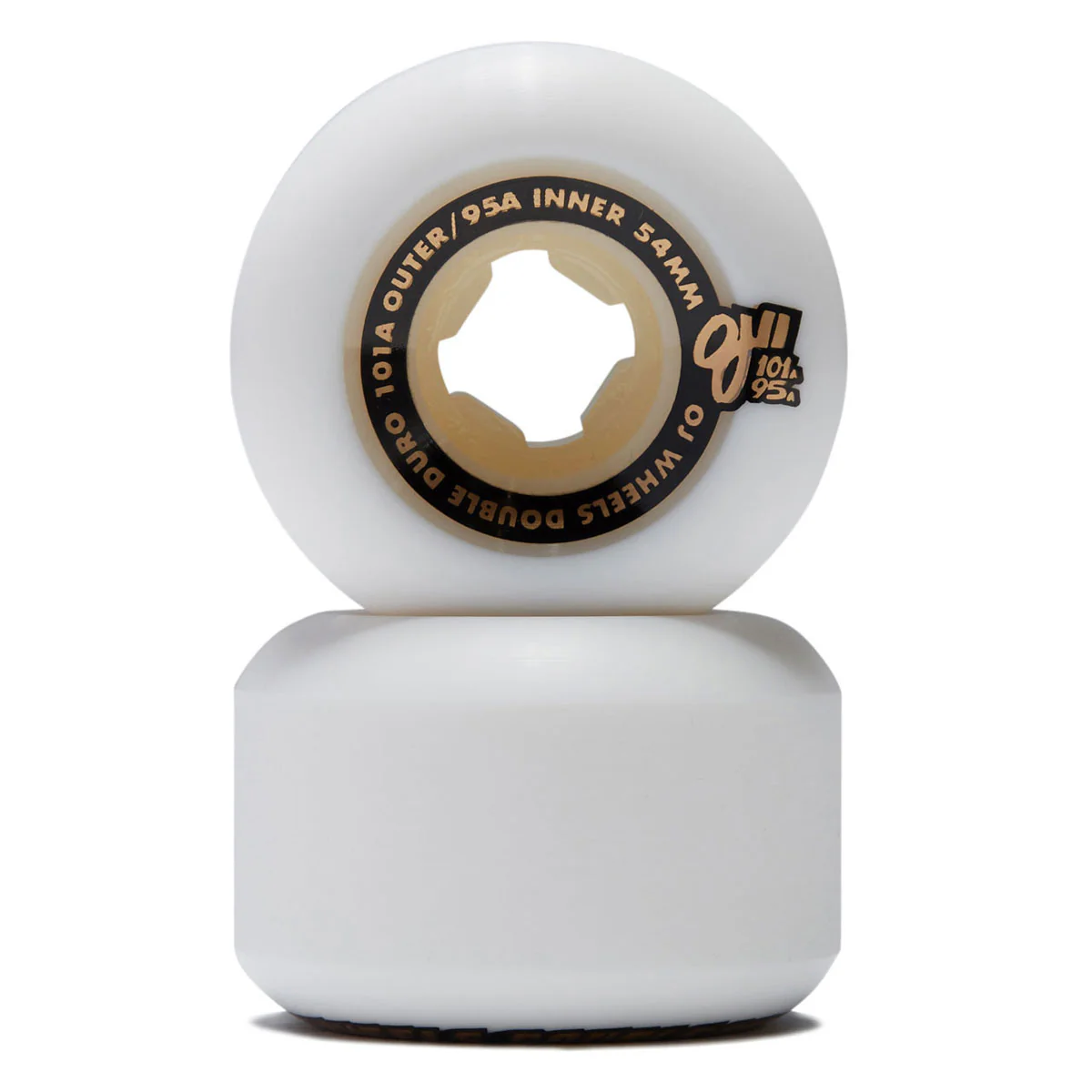 OJ Double Duro Chubbies 101a/95a Skateboard Wheels - White - 54mm - Image 2