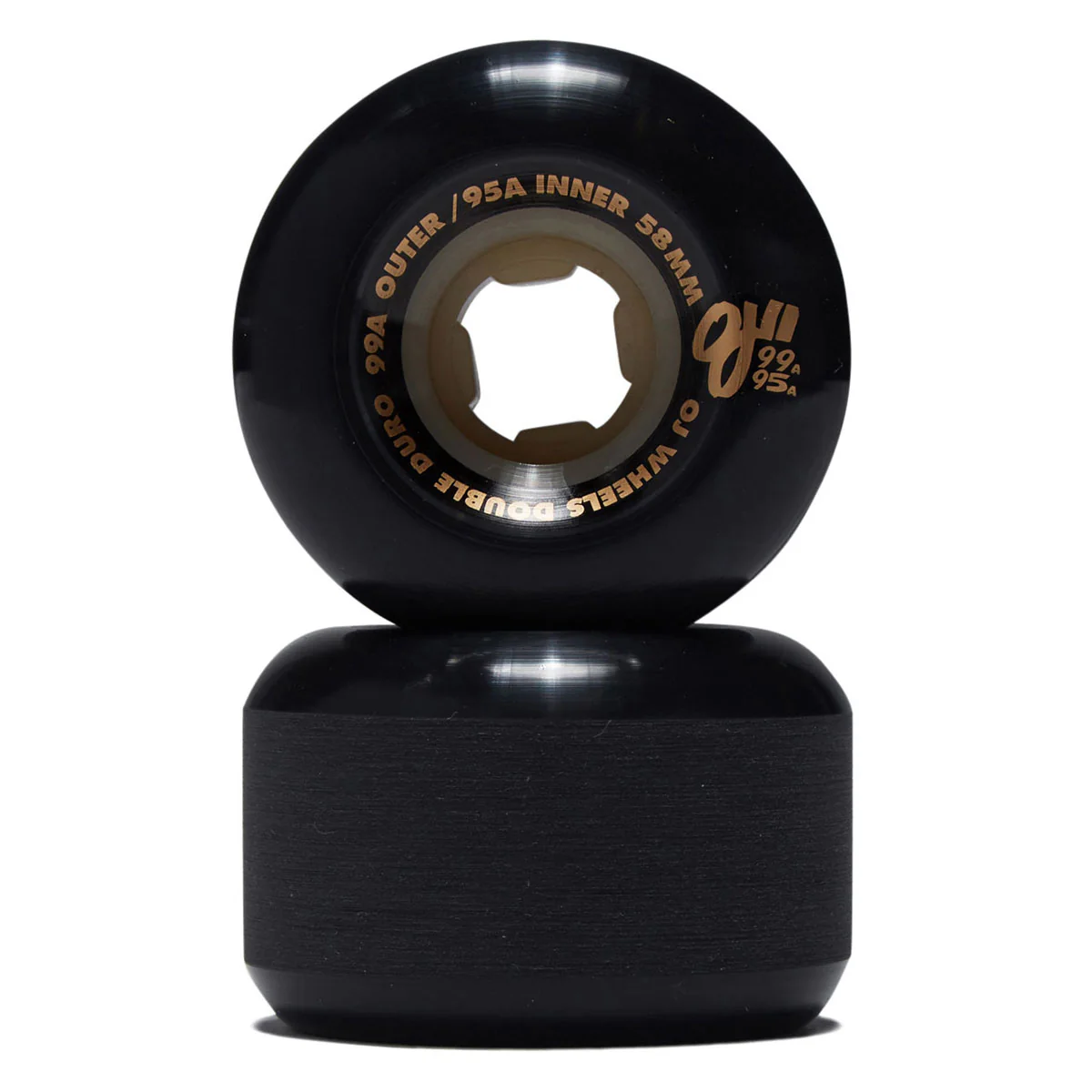 OJ Double Duro Gum Mini Combo 99a/95a Skateboard Wheels - Black - 58mm - Image 2