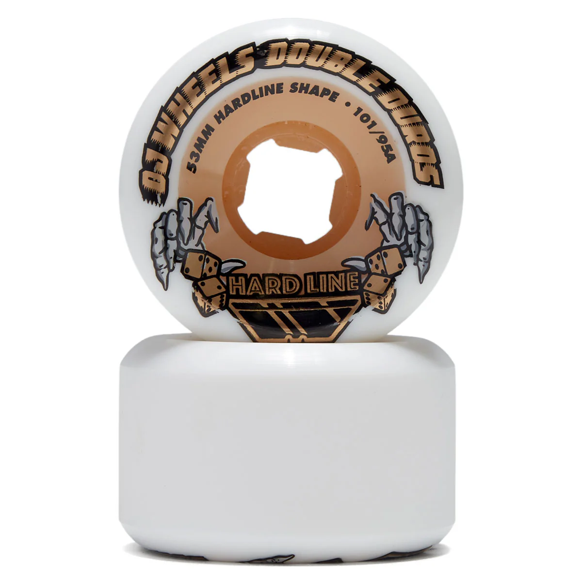 OJ Double Duro Hardline 101a/95a Skateboard Wheels - Gum - 53mm - Image 2