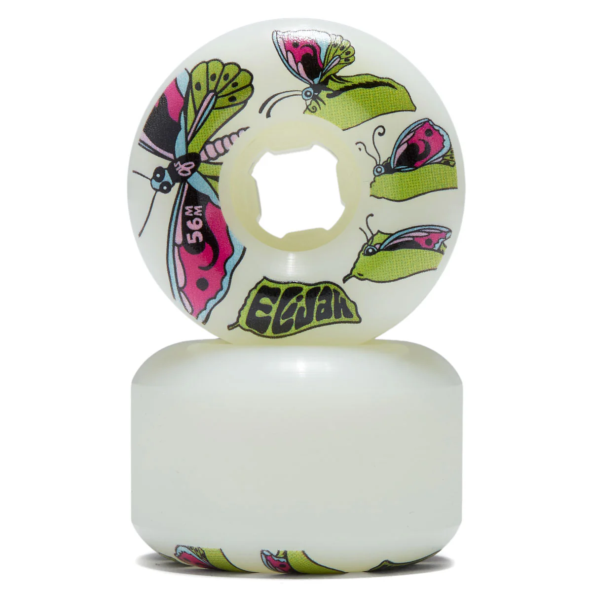 OJ Elijah Akerley Chrysalis Chubbies 99a Skateboard Wheels - White - 56mm - Image 2