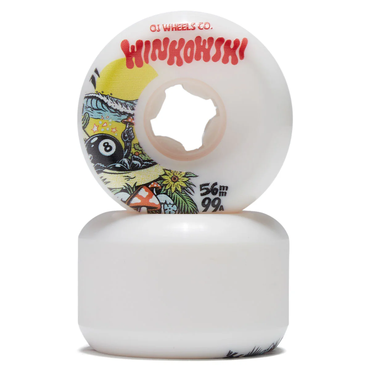 OJ Erick Winkowski Mushroom Elite Mini Combo 99a Skateboard Wheels - White - 56mm - Image 2