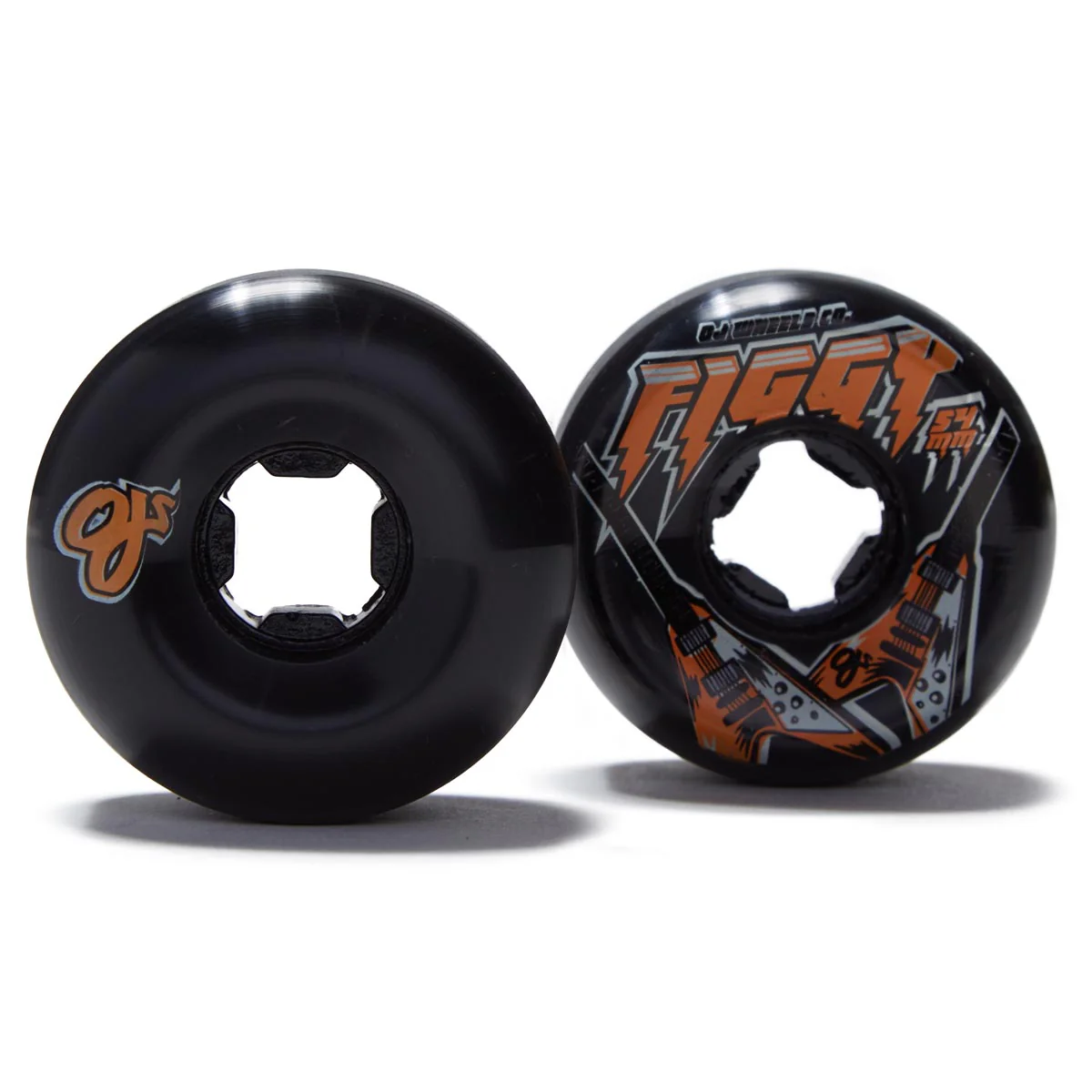 OJ Figgy Flying V Mini Combos 99a Skateboard Wheels - Black/White Swirl - 54mm - Image 2
