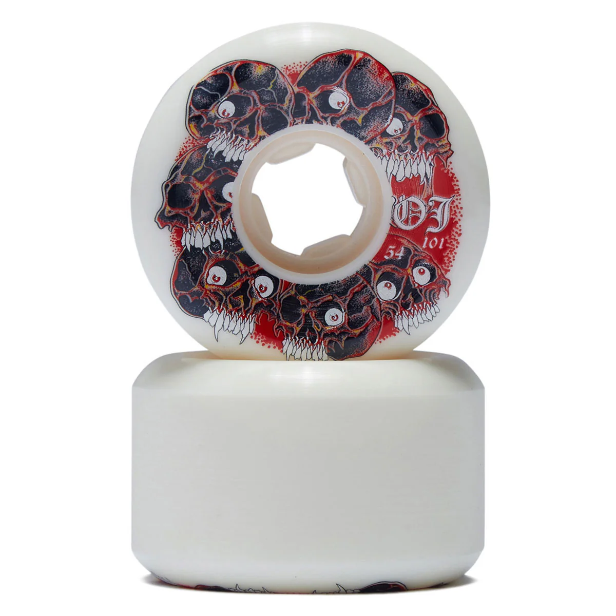 OJ Grey Matter Juice Original Hardline 101a Skateboard Wheels - White - 54mm - Image 2