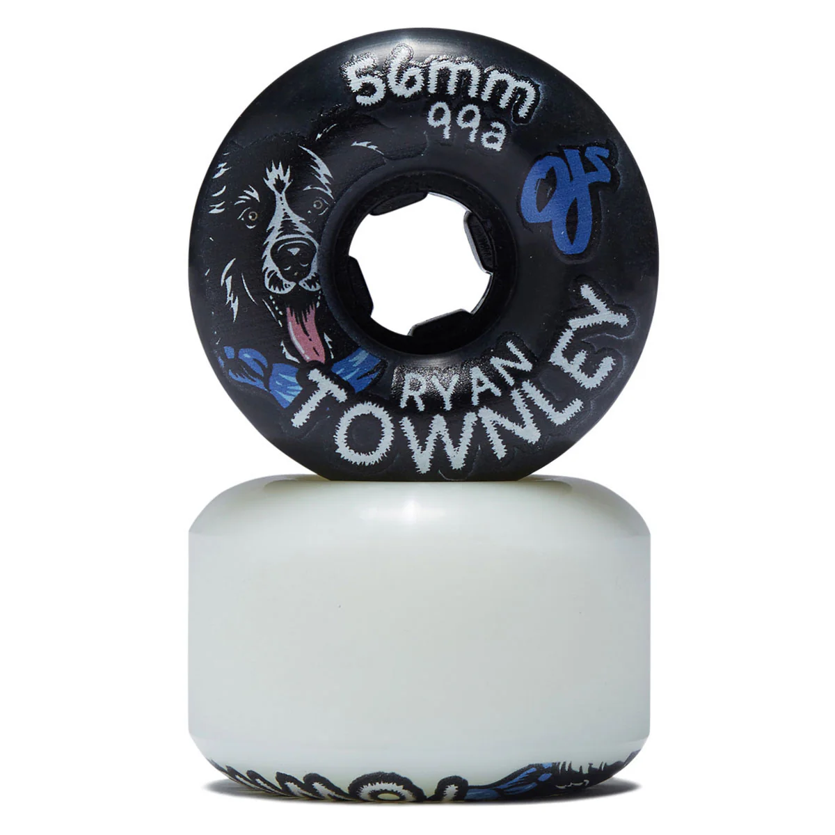 OJ Ryan Townley Pup Chubbies 99a Skateboard Wheels - White/Black - 56mm - Image 2
