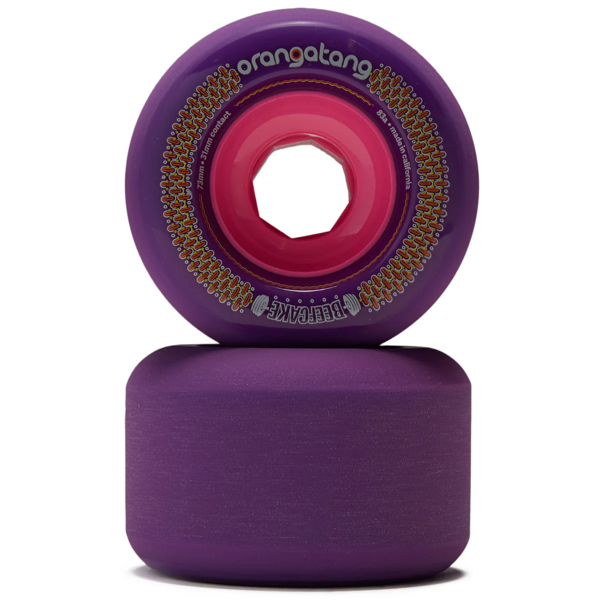 Orangatang Beefcake Freeride 83a Longboard Wheels - Purple - 73mm - Image 2