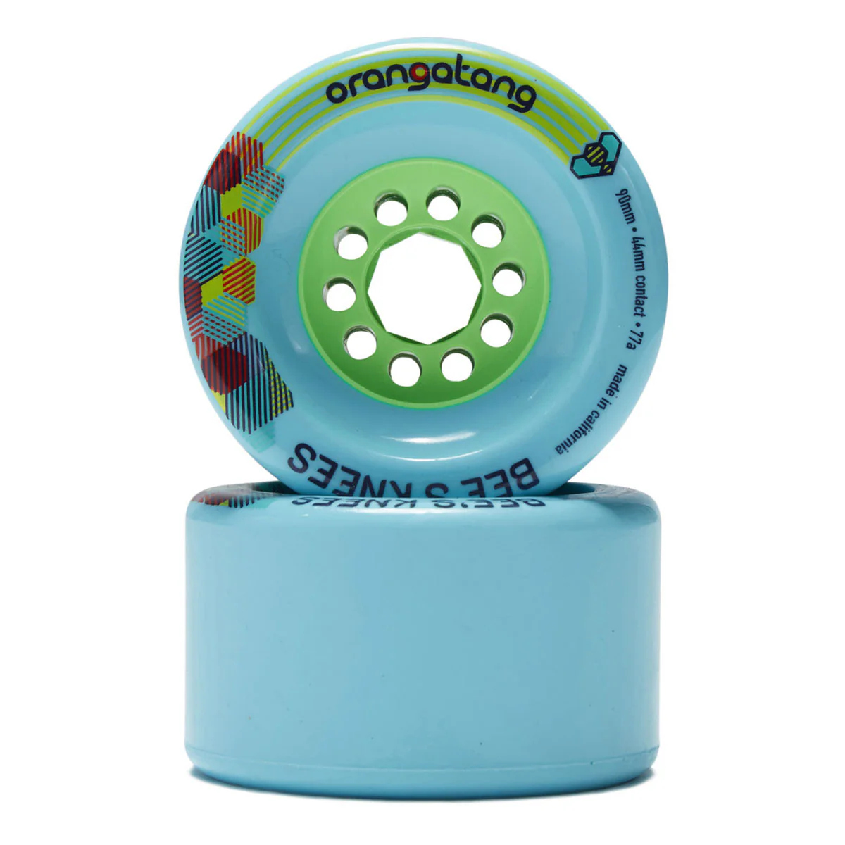 Orangatang Bee's Knees 77a Longboard Wheels - Blue - 90mm - Image 2