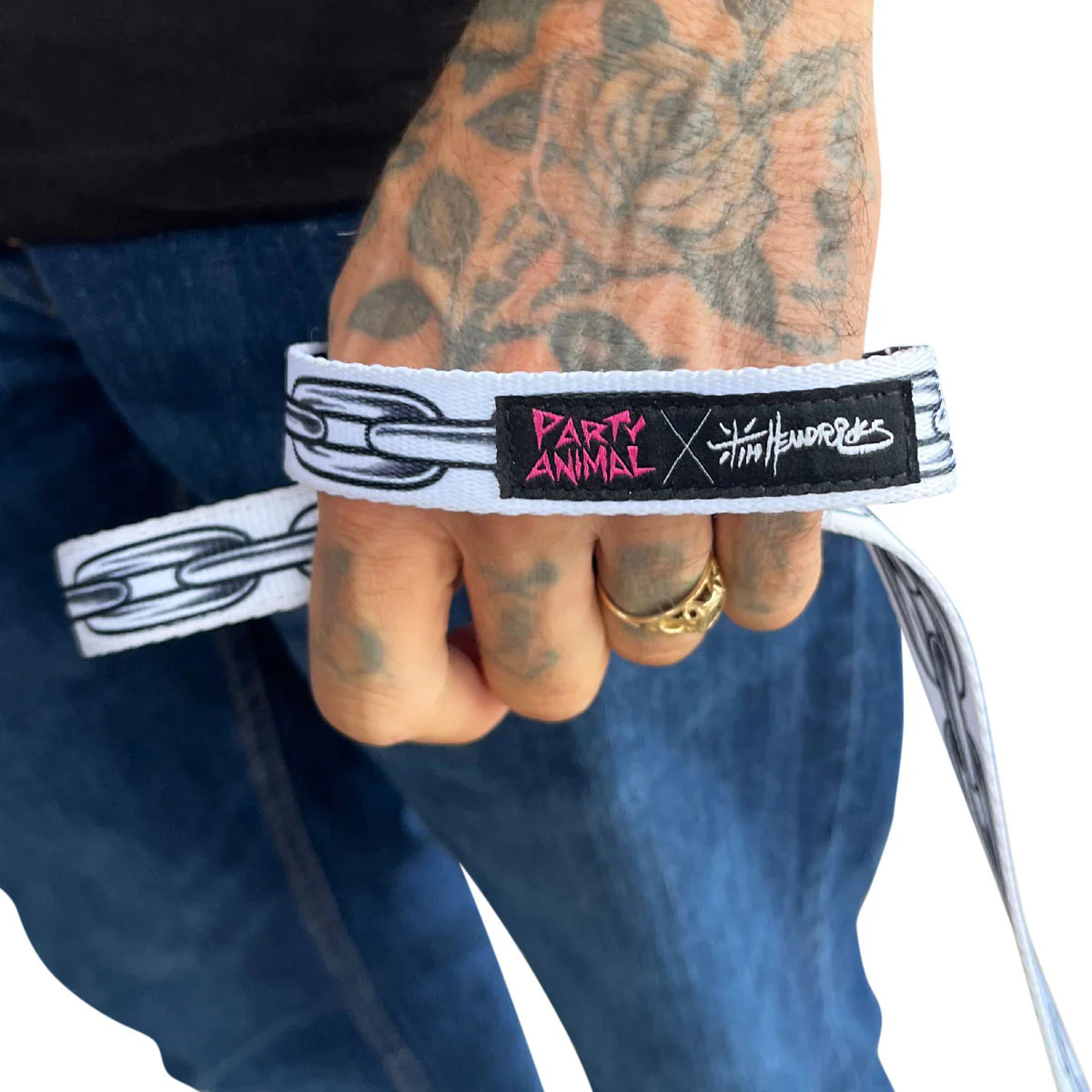 Party Animal x Tim Hendricks Chain Dog Leash - White - Image 2
