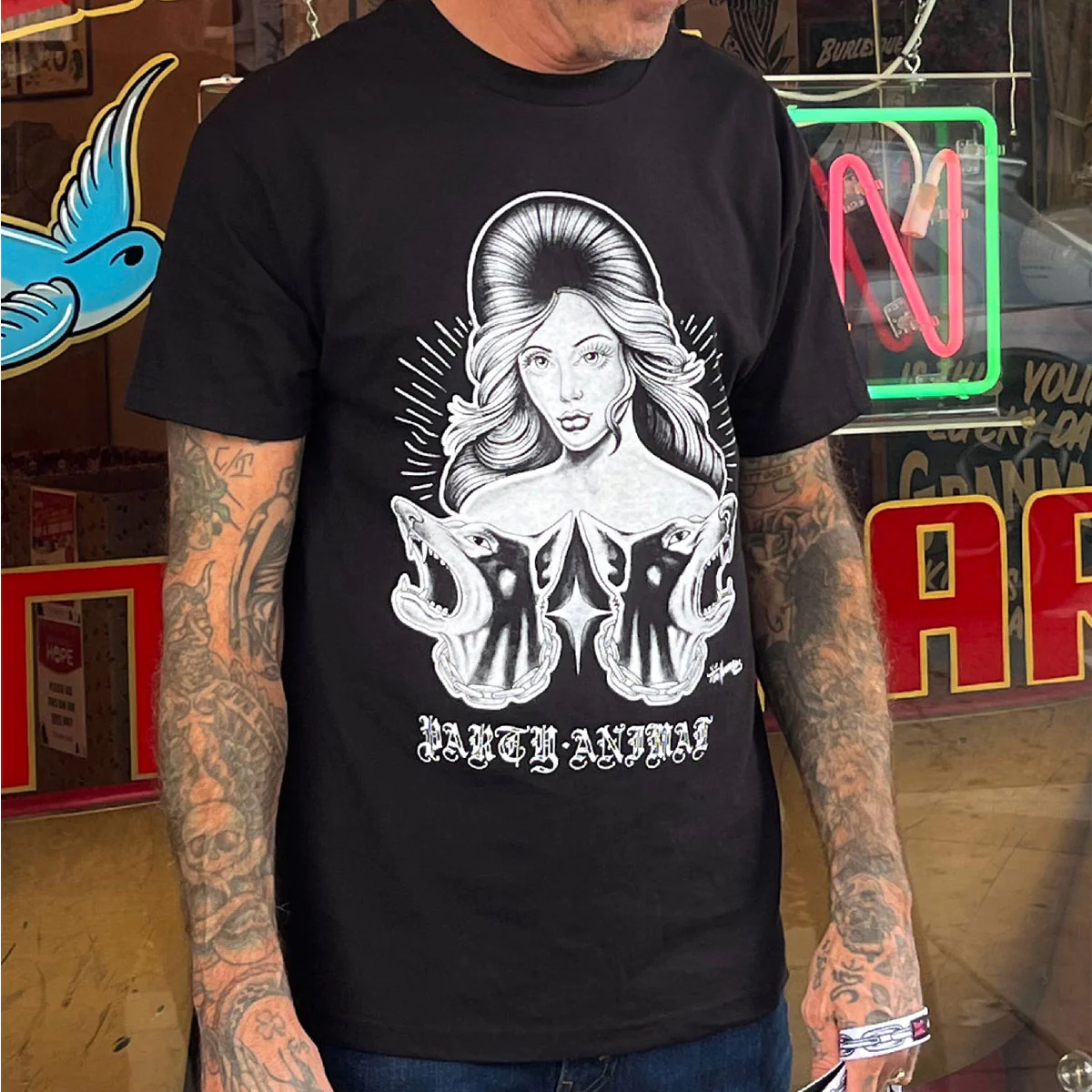 Party Animal x Tim Hendricks Chola T-Shirt - Black - Image 2
