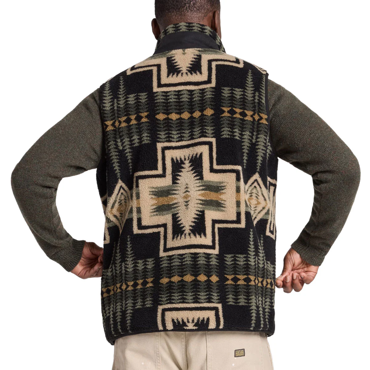 Pendleton Mesa Range Fleece Vest - Green Tan Harding - Image 2