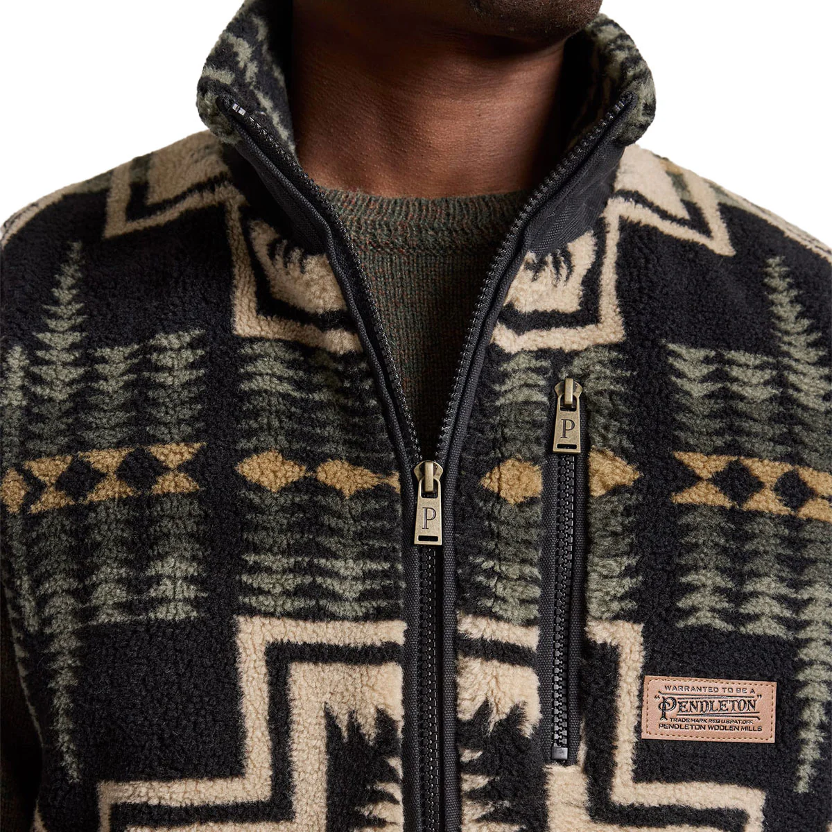 Pendleton Mesa Range Fleece Vest - Green Tan Harding - Image 3