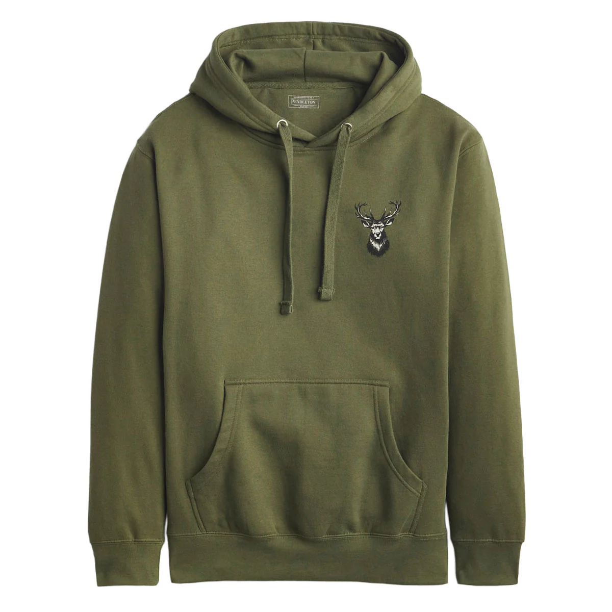 Pendleton Stag Graphic Hoodie - Military Green/Black - Image 2