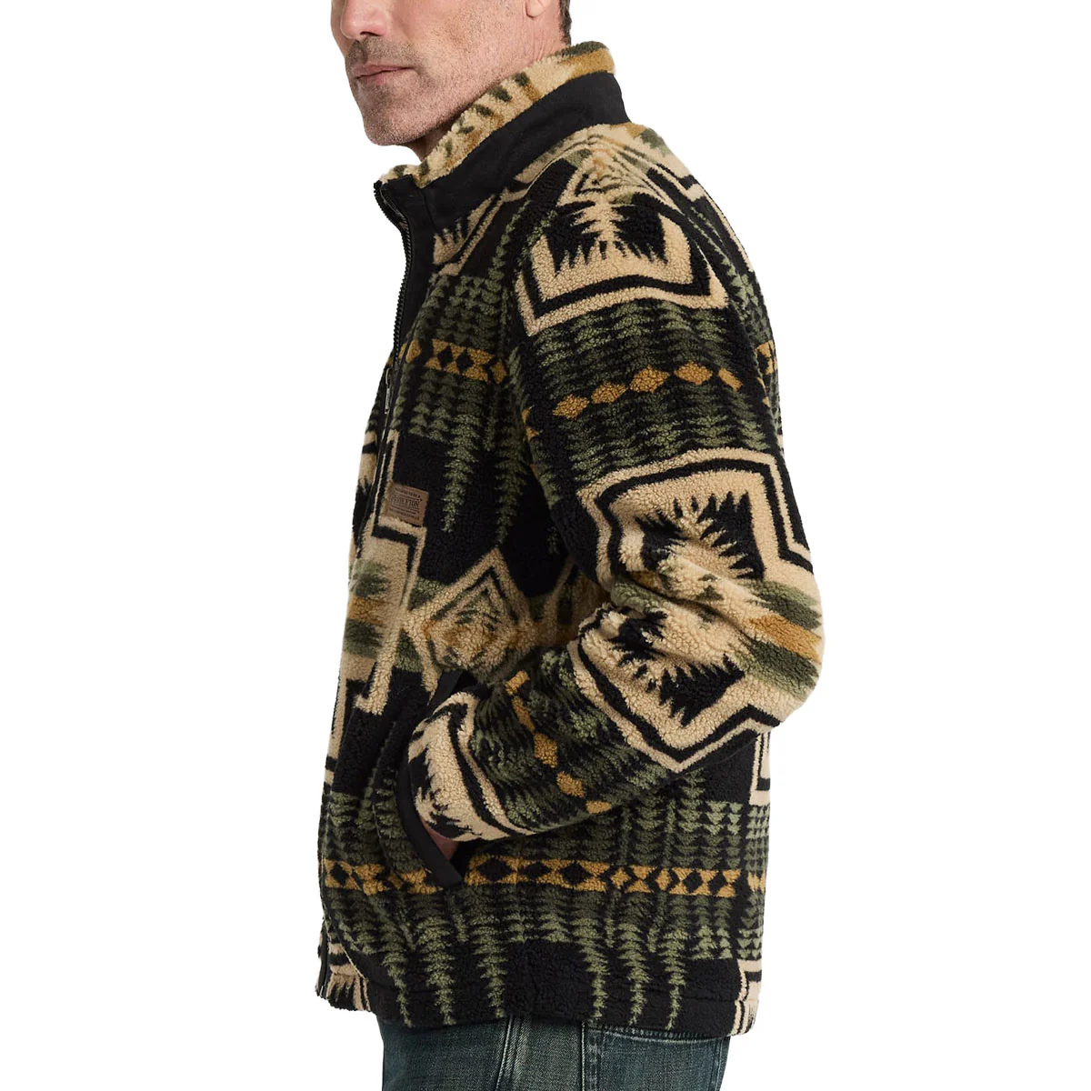 Pendleton Tahuya Range Fleece Jacket - Green Tan Harding - Image 2