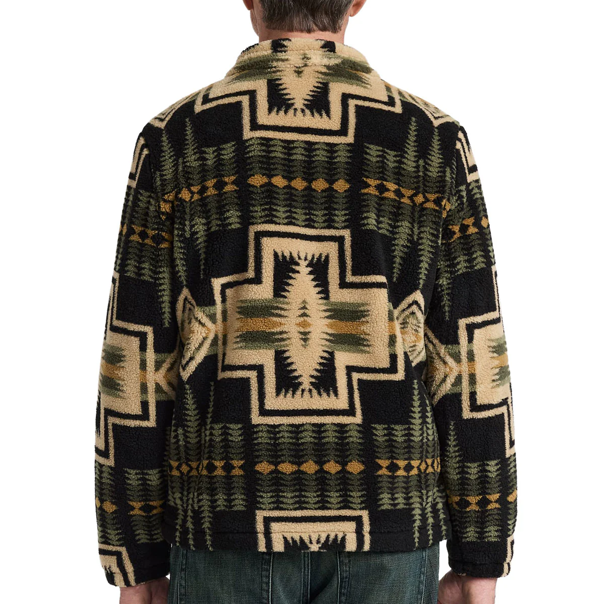 Pendleton Tahuya Range Fleece Jacket - Green Tan Harding - Image 3