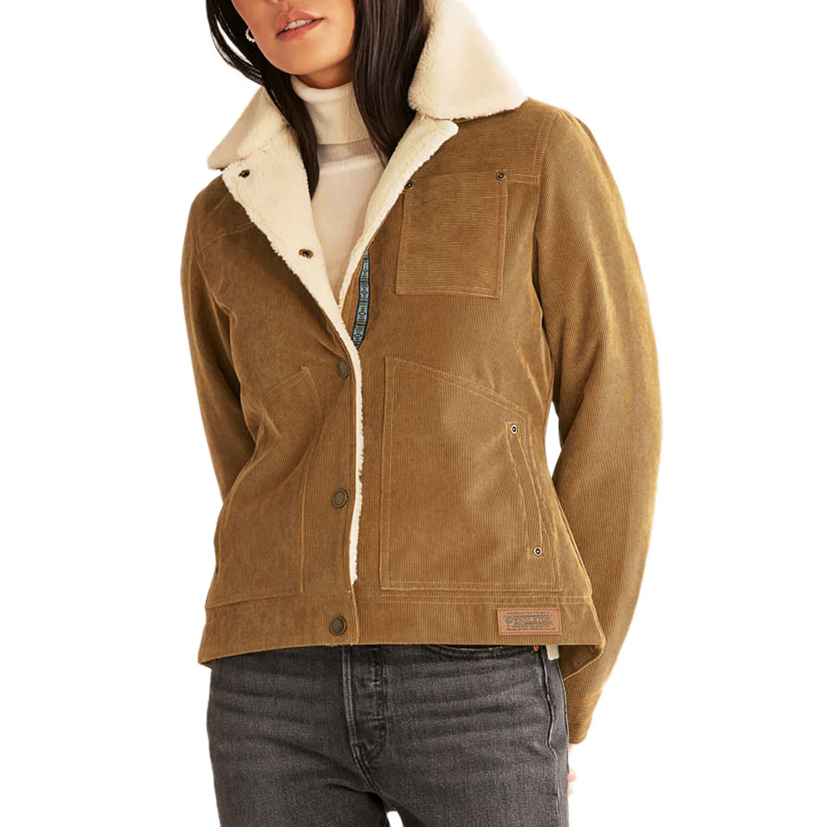 Pendleton Womens Wind River Corduroy Trucker Jacket - Saddle - Image 4
