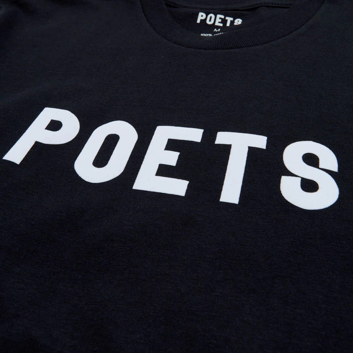 Poets OG Flocked T-Shirt - Black/White Flocking - Image 2