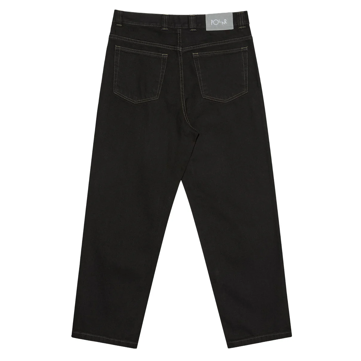 Polar 93! Contrast Stitching Denim Jeans - Black/Dark Olive - Image 2
