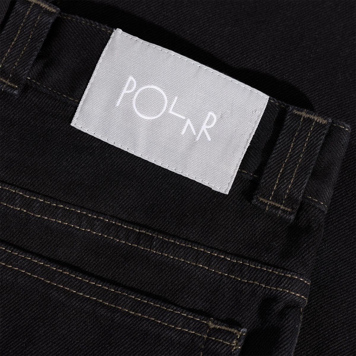 Polar 93! Contrast Stitching Denim Jeans - Black/Dark Olive - Image 4