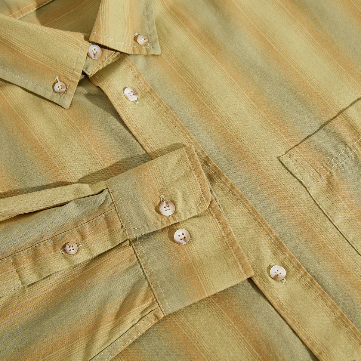 Polar Ben Long Sleeve Shirt - Green Stripe - Image 3