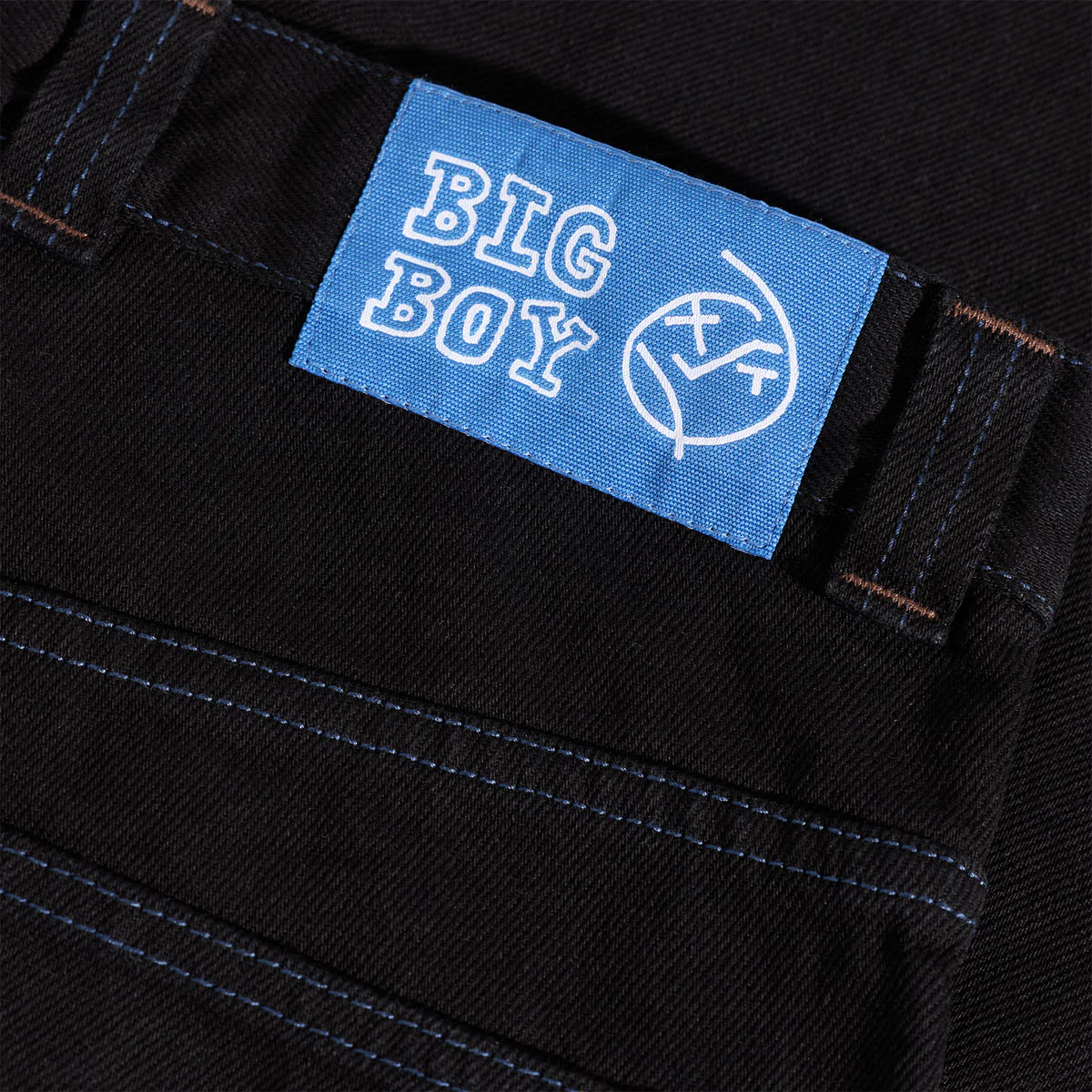 Polar Big Boy Jeans - Black/Blue Stitching - Image 4