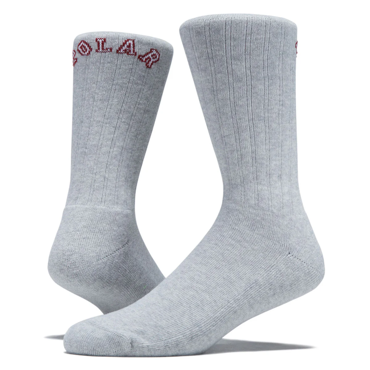 Polar College Large Rib Socks - Heather Grey - Image 2