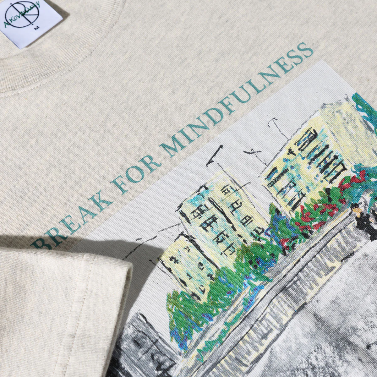 Polar Mindfulness T-Shirt - Ivory Grey Melange - Image 2