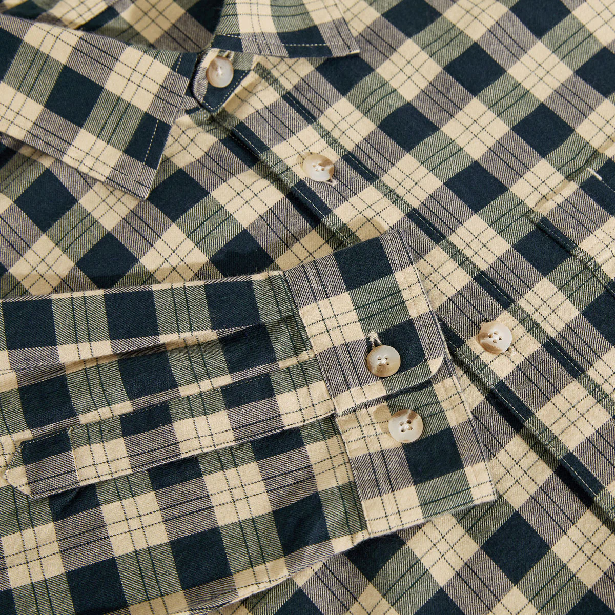 Polar Mitchell Long Sleeve Shirt - Teal/Butter - Image 3