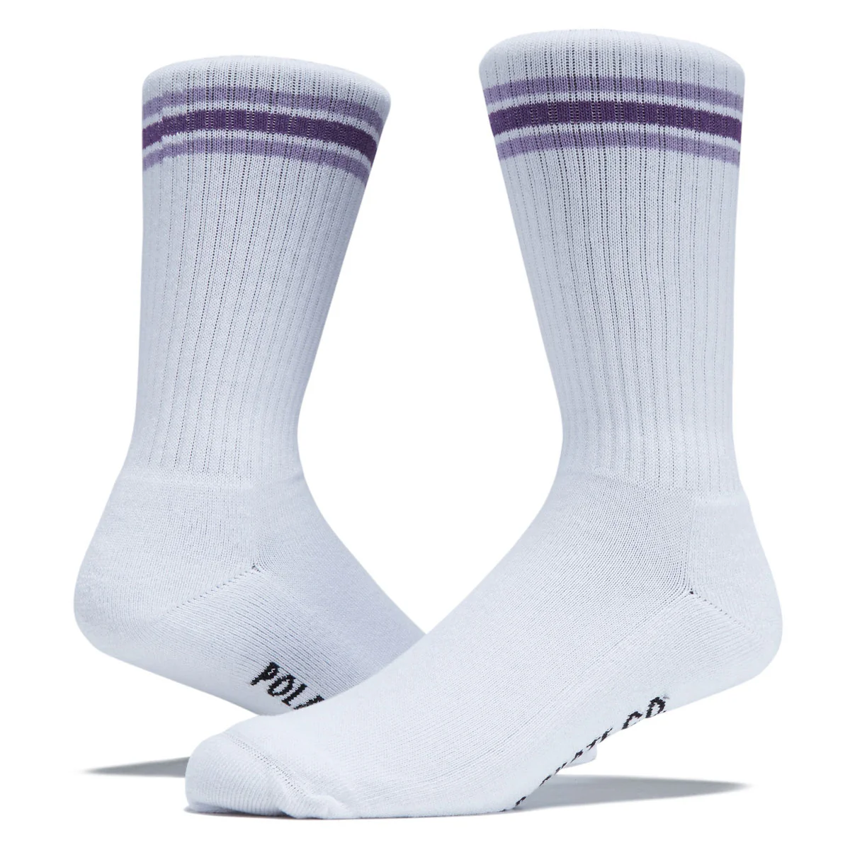 Polar Stripes Rib Socks - White/Lavender - Image 2