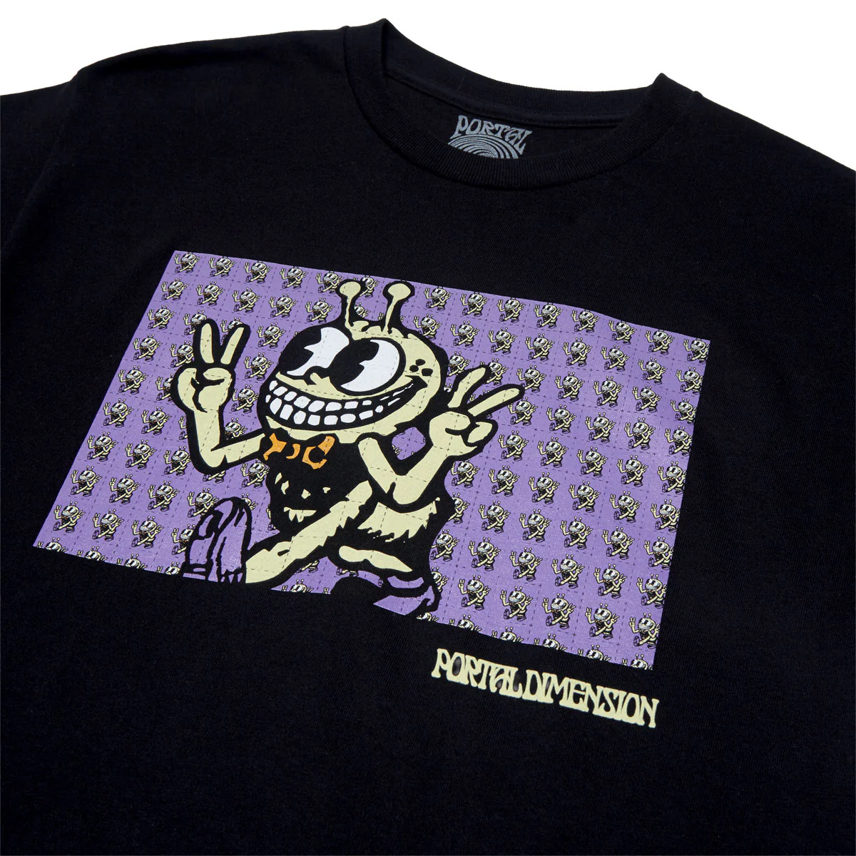 Portal Dimension Peace Tab T-Shirt - Black - Image 3