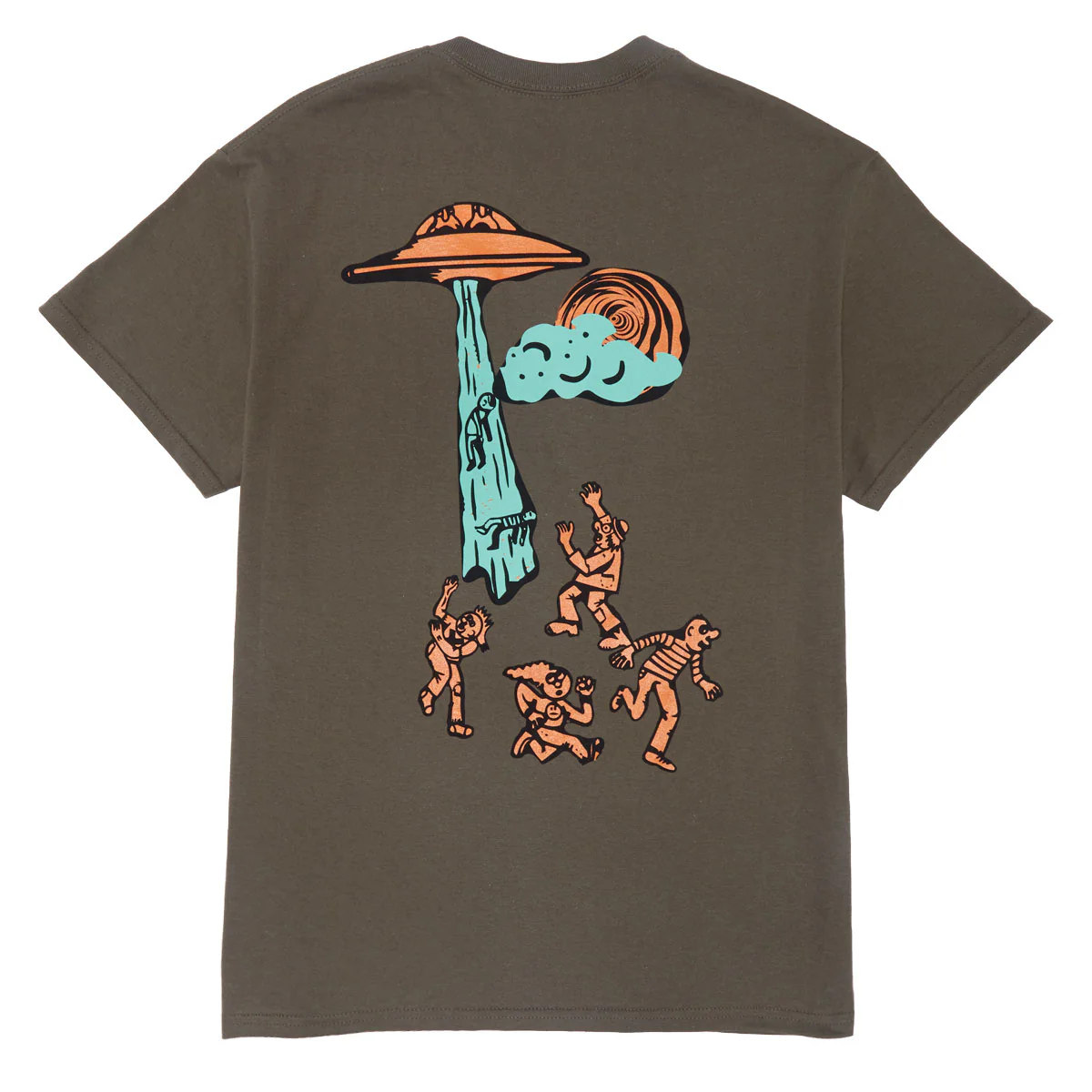 Portal Dimension UFO Abduction T-Shirt - Olive - Image 2