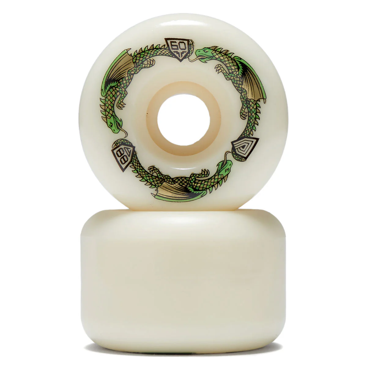 Powell-Peralta Dragon Formula 88a BOM Skateboard Wheels - Off White II - 60mm - Image 2