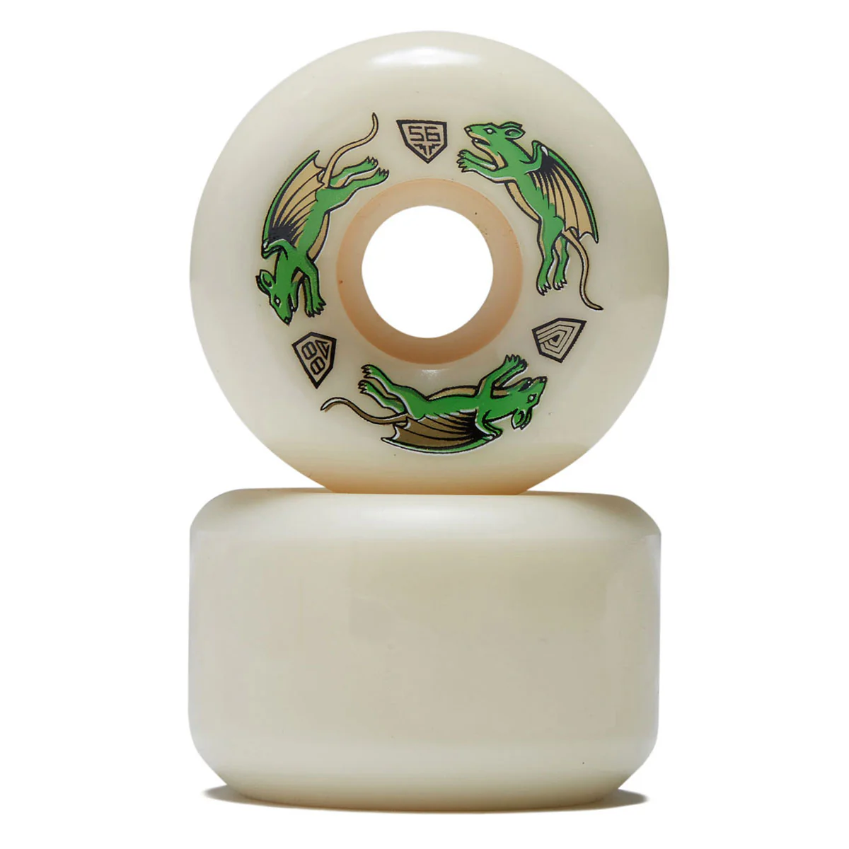 Powell-Peralta Dragon Formula Nano Rat 88a AV6 Skateboard Wheels - Off White - 56mm - Image 2