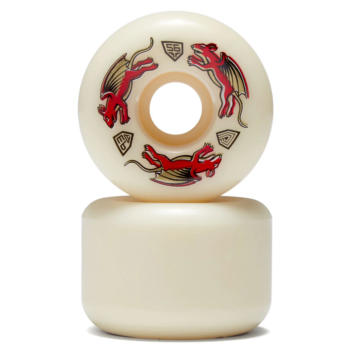 Powell-Peralta Dragon Formula Nano Rat 93a A2 Skateboard Wheels - Off White - 56mm - Image 2