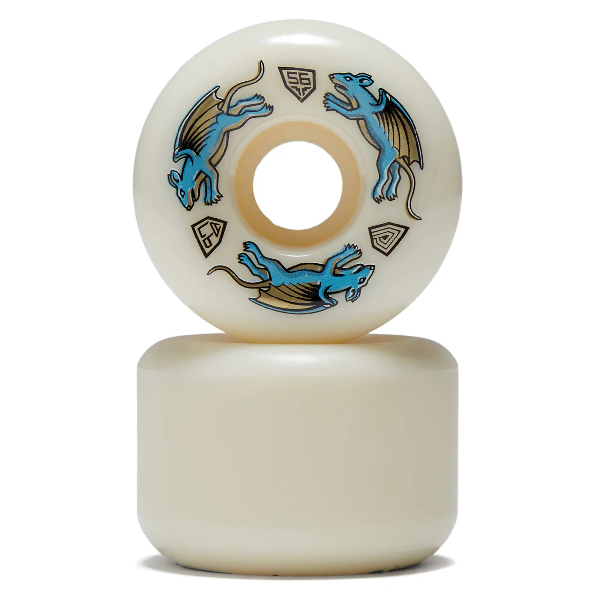 Powell-Peralta Dragon Formula Nano Rat 97a AA2 Skateboard Wheels - Off White - 56mm - Image 2