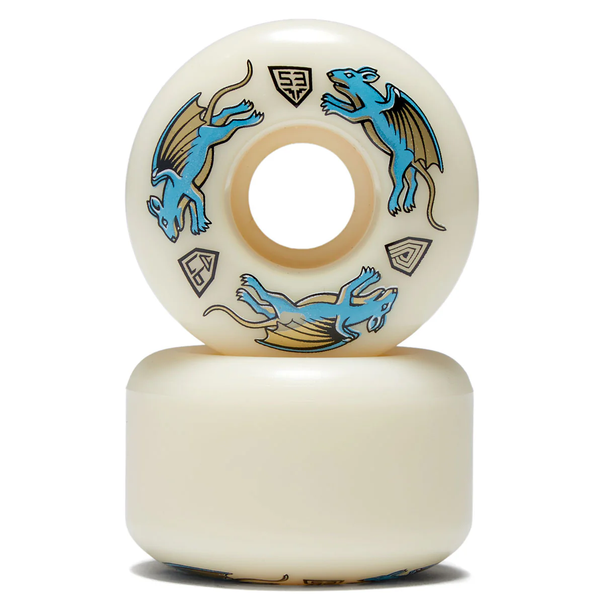 Powell-Peralta Dragon Formula Nano Rat 97a AV4 Skateboard Wheels - Off White - 53mm - Image 2