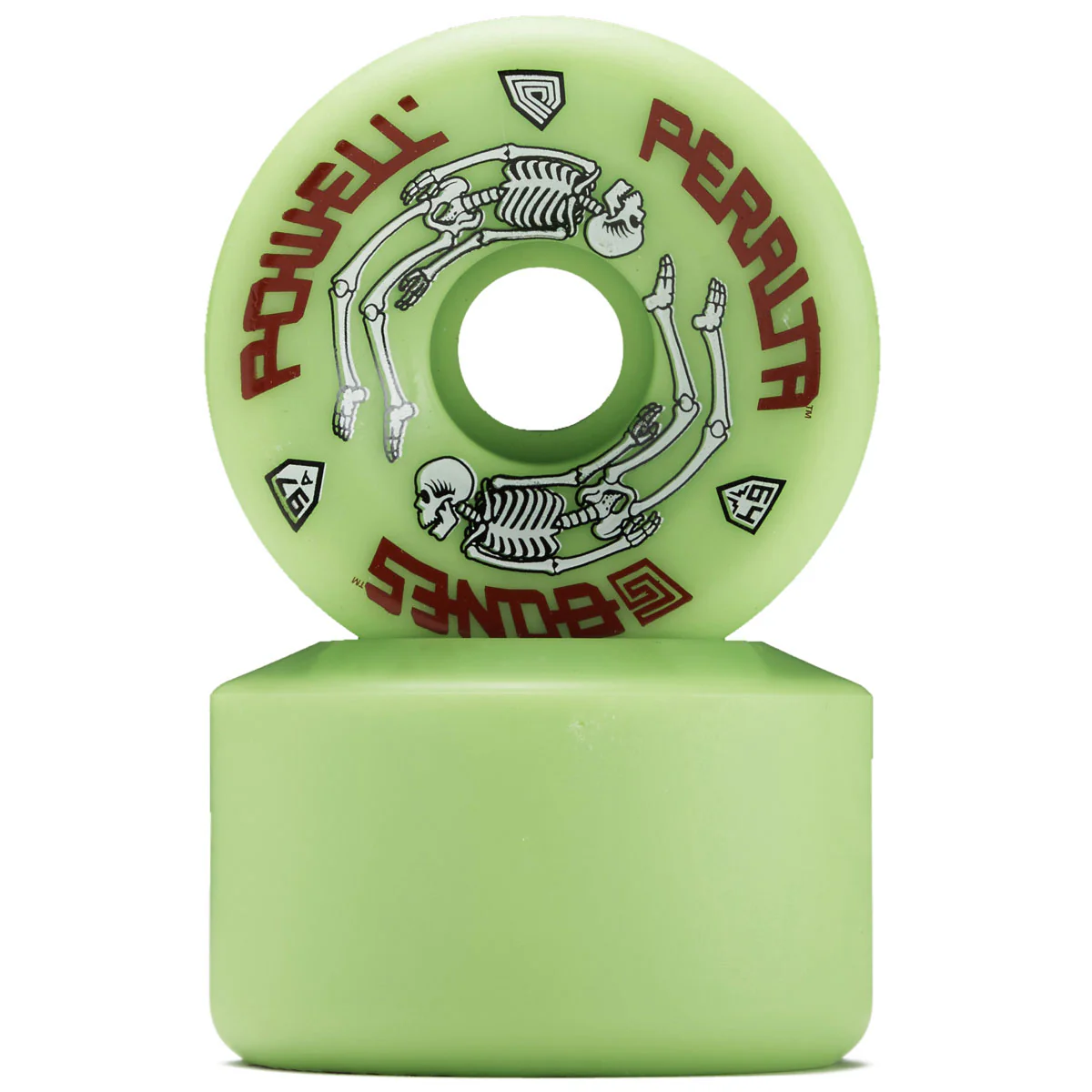 Powell-Peralta G Bones 97A Skateboard Wheels - Green - 64mm - Image 2