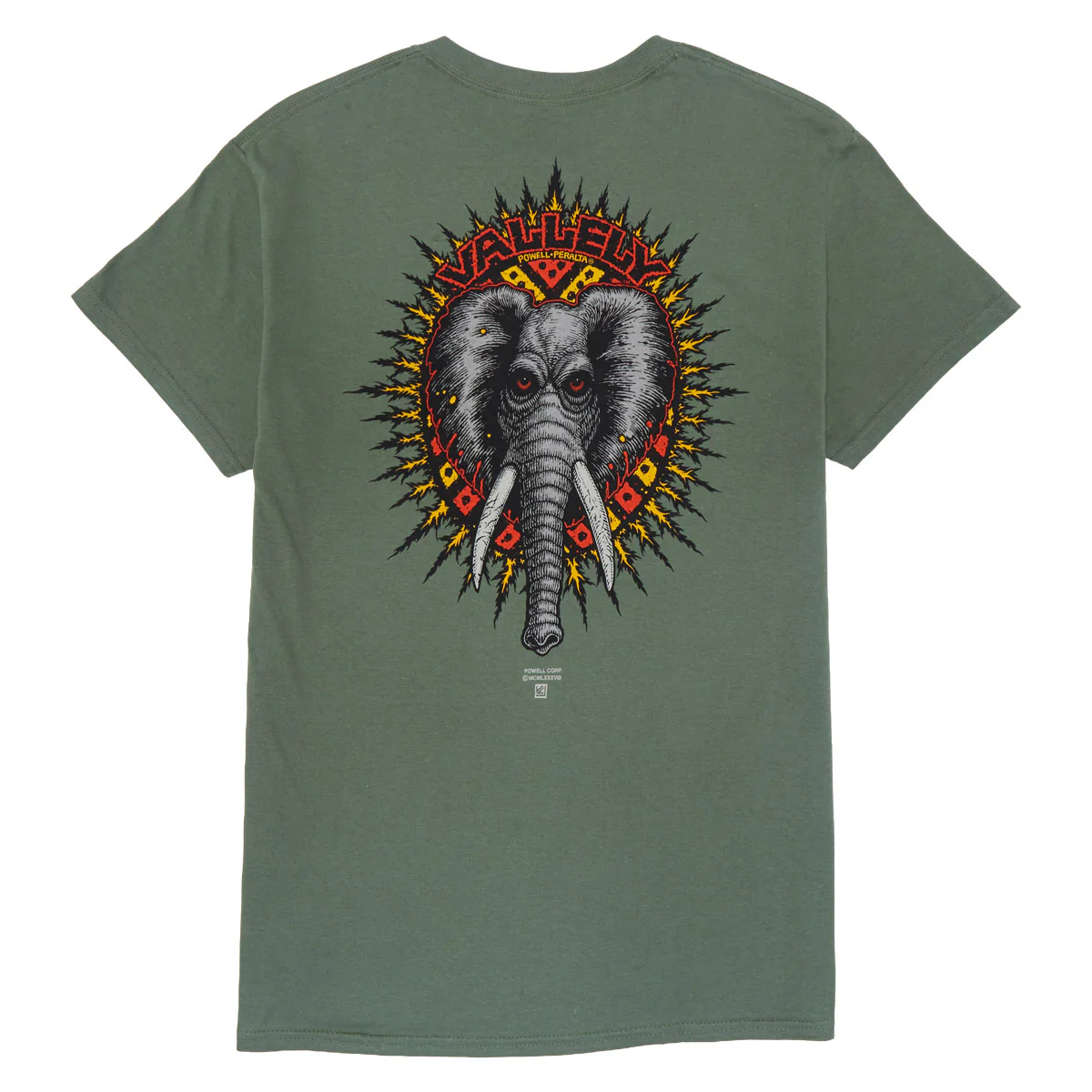 Powell-Peralta Vallely Elephant T-Shirt - Military Green II - Image 2