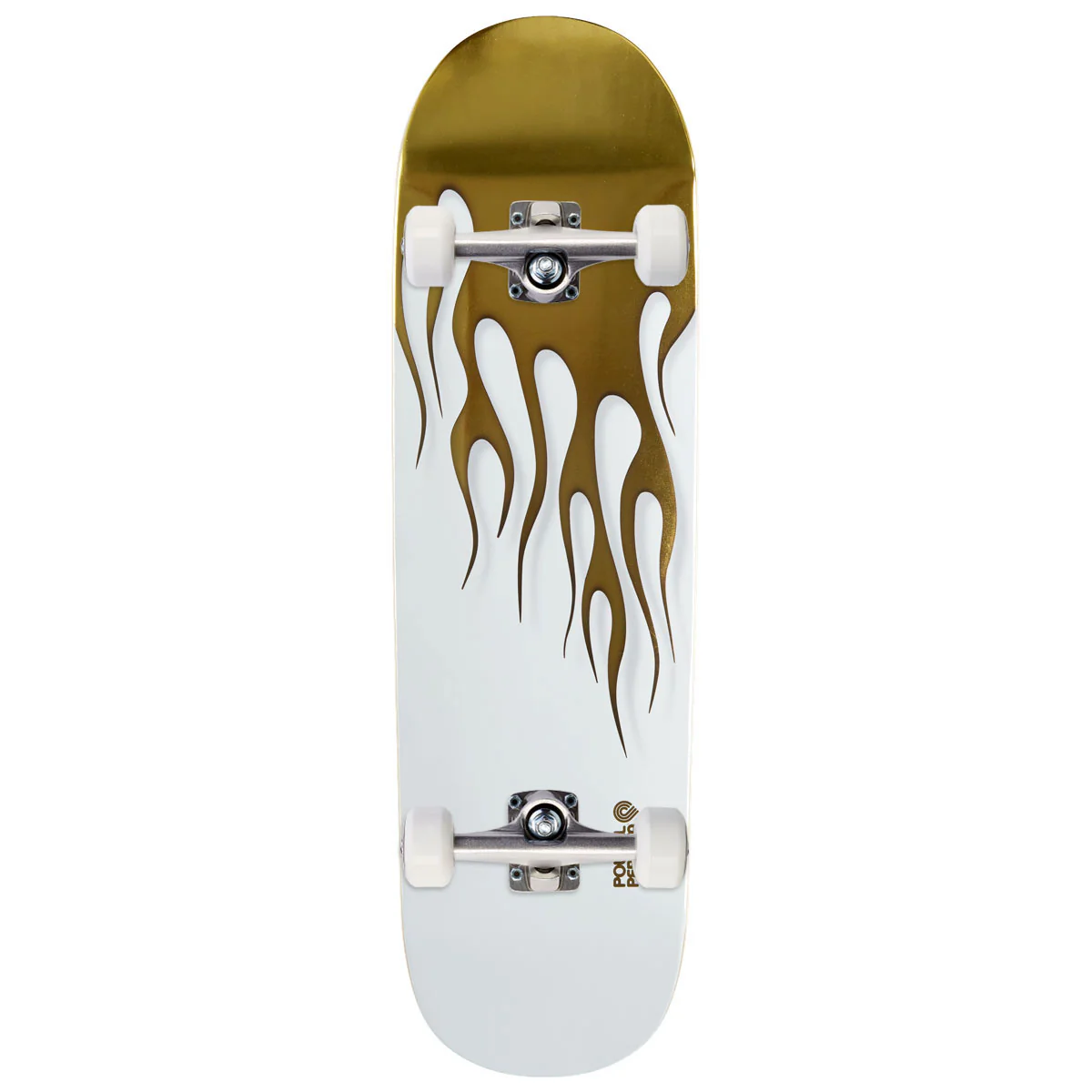 Powell-Peralta Nitro Hot Rod Flames OG 24 Skateboard Complete - White/Gold Foil - 9.375"