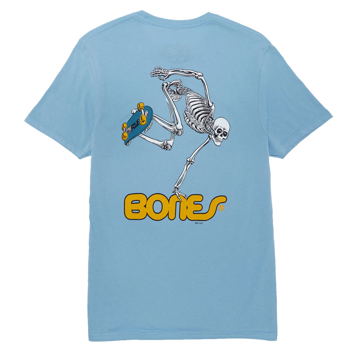 Powell-Peralta Skateboard Skeleton T-Shirt - Baby Blue - Image 2