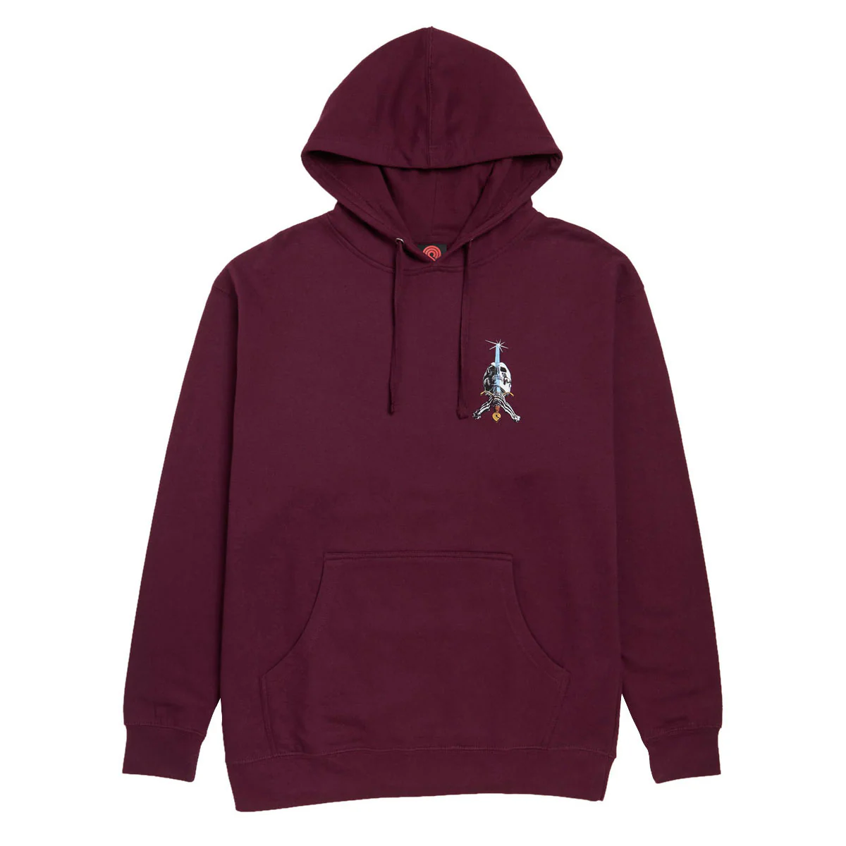 Powell-Peralta Skull And Sword Hoodie - Maroon - Image 2