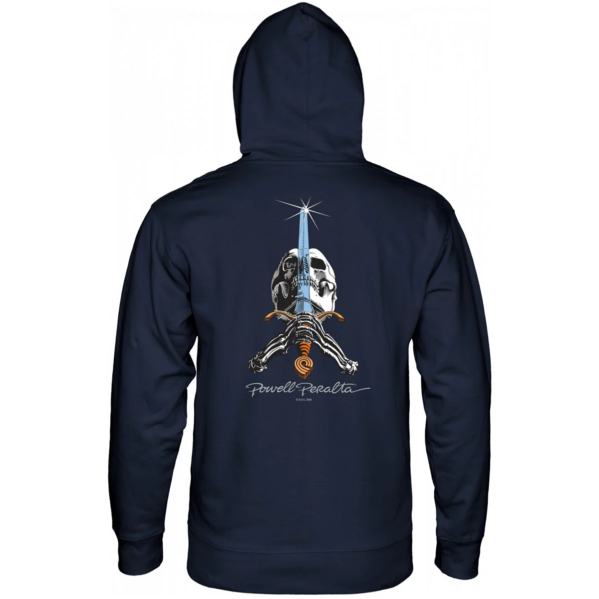 Powell-Peralta Skull And Sword Hoodie - Navy - Image 2