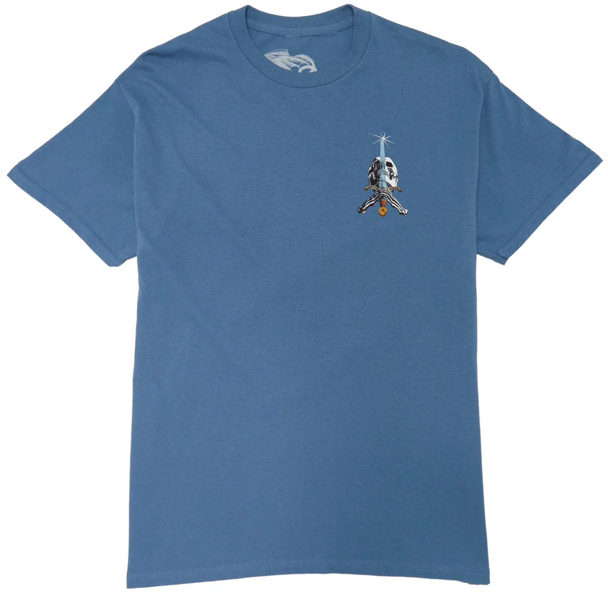 Powell-Peralta Skull And Sword T-Shirt - Indigo Blue - Image 2