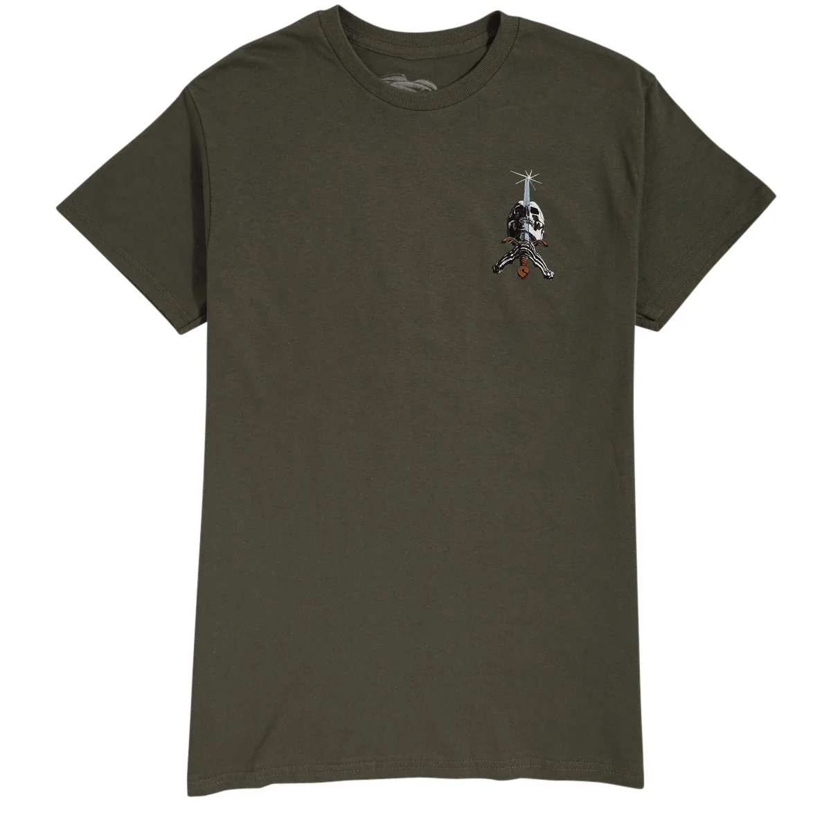 Powell-Peralta Skull And Sword T-Shirt - Military Green II - Image 2
