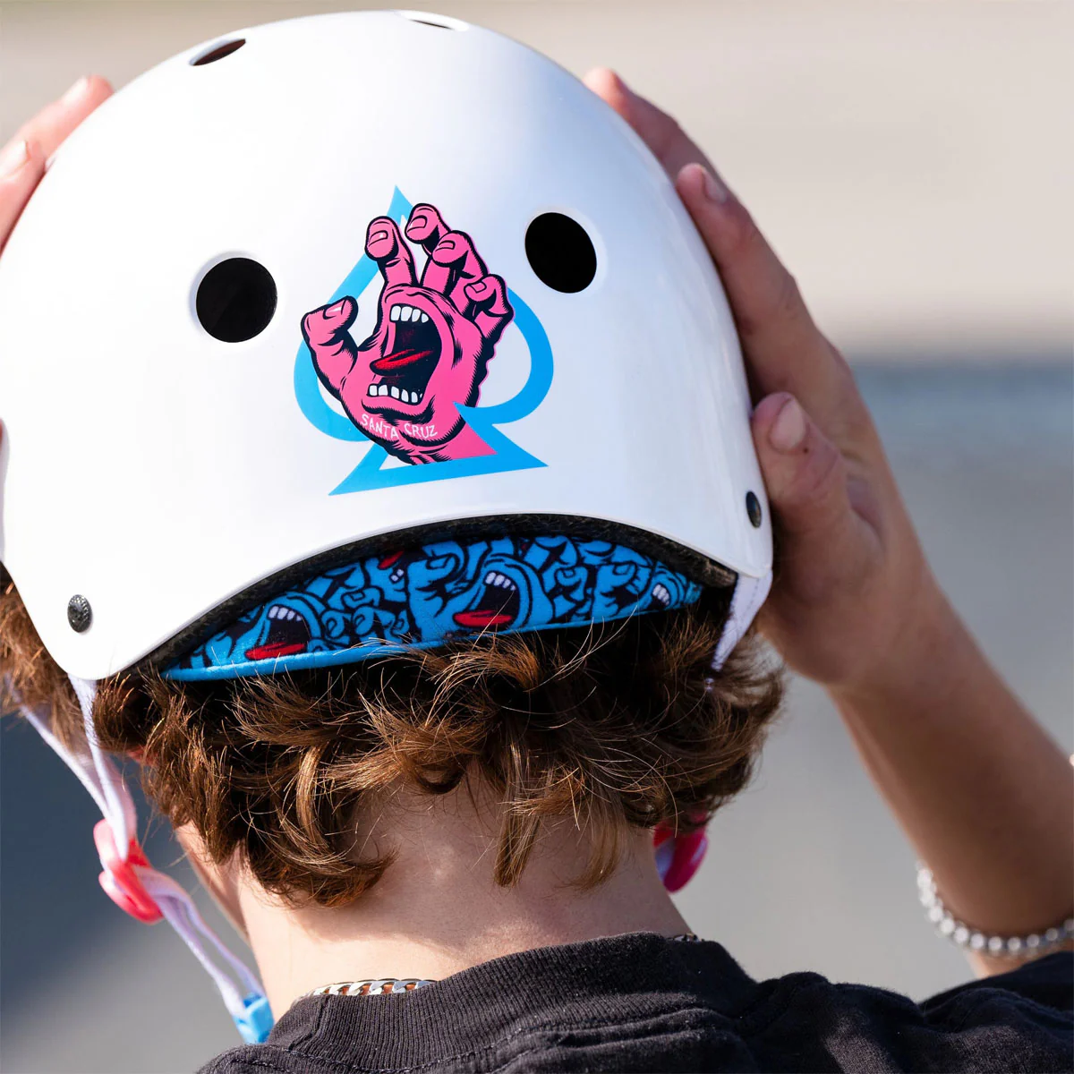 Pro-Tec x Santa Cruz Signature Edition Low Pro Helmet - White Gloss - Image 4