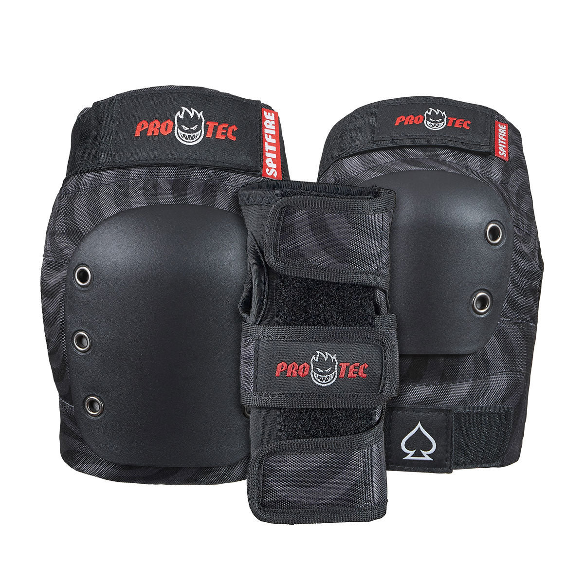 Pro-Tec x Spitfire Street JR 3-Pack Of Pads - Black Swirl