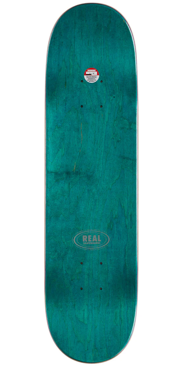 Real Team Classic Oval Skateboard Deck - Grey - 7.75" - Image 2