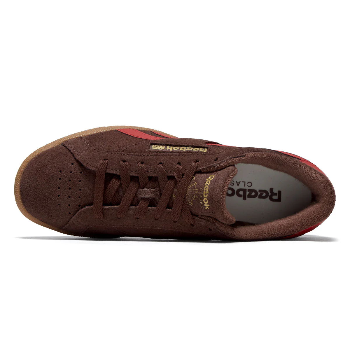 Reebok Club C Grounds UK Shoes - Campus Brown/Vector Red/Gum - Image 3