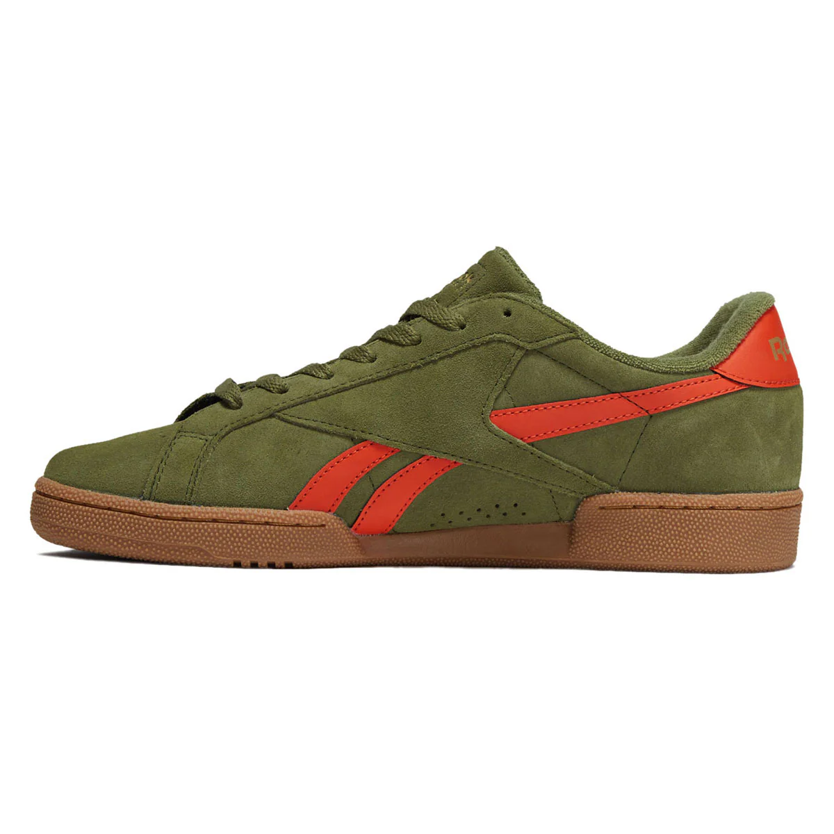 Reebok Club C Grounds UK Shoes - Deep Olive/Pump Orange/Gum - Image 2