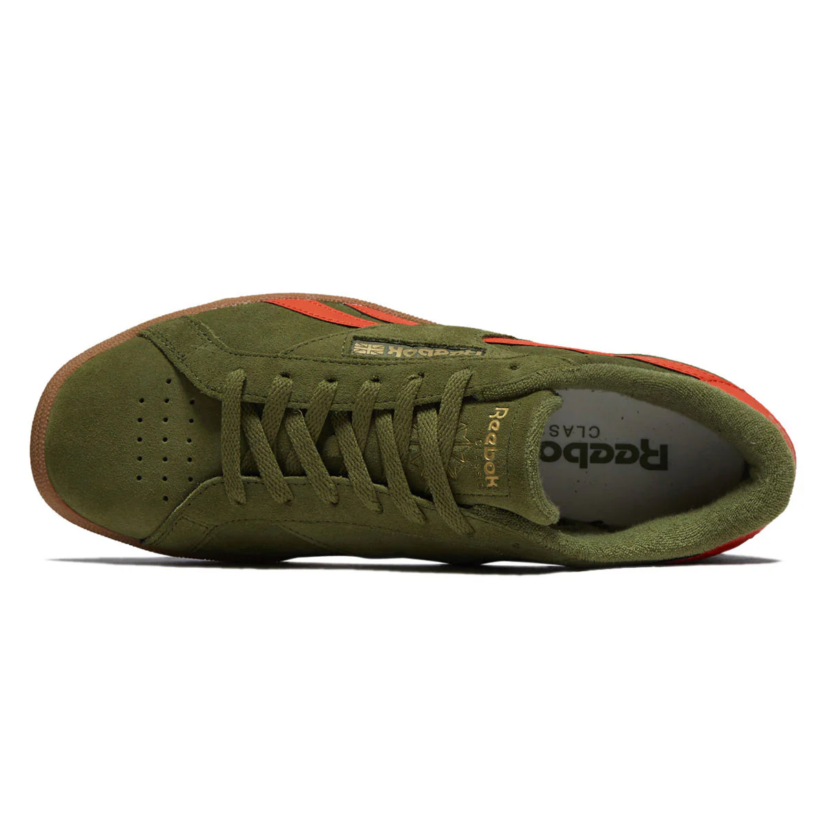 Reebok Club C Grounds UK Shoes - Deep Olive/Pump Orange/Gum - Image 3
